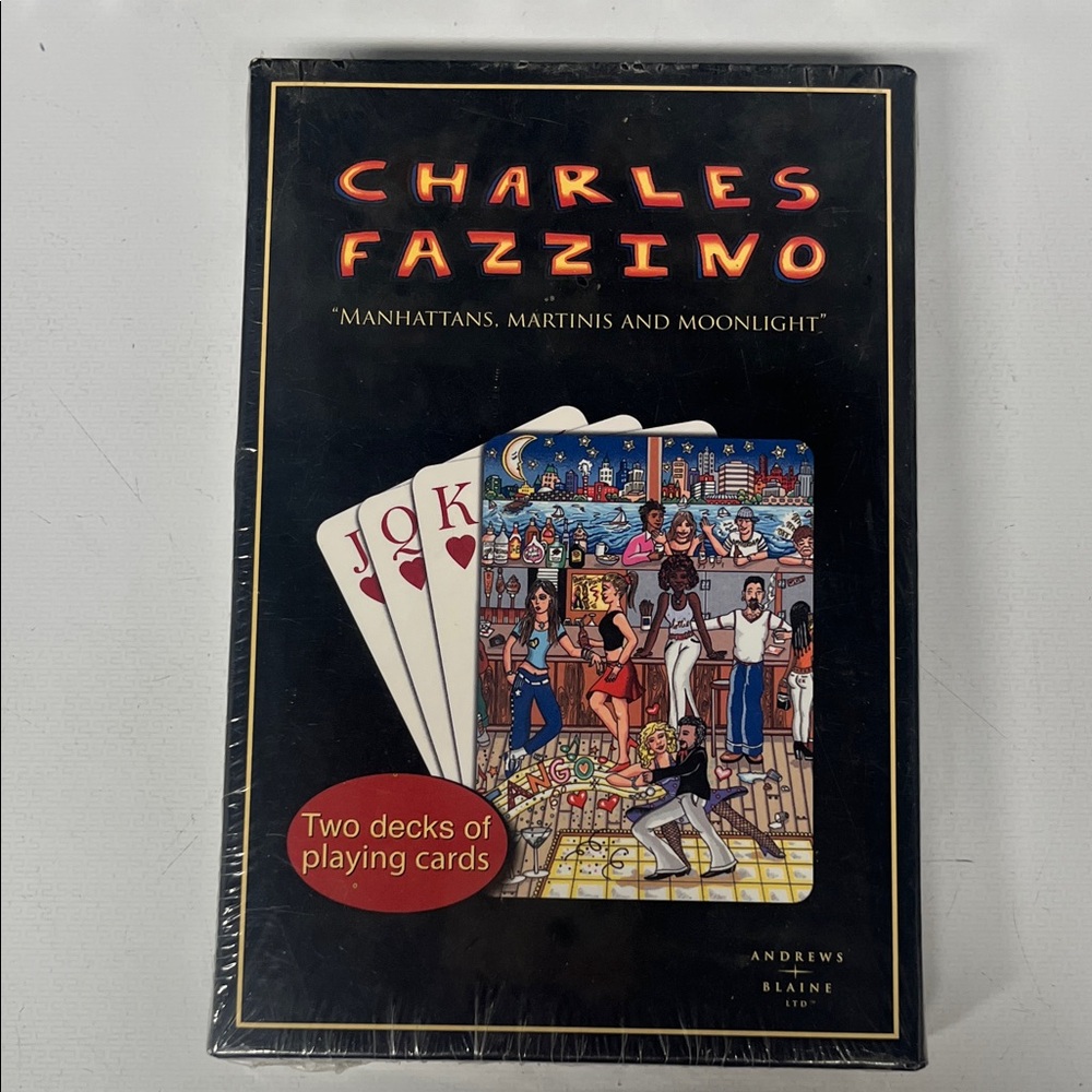 Charles Fazzino "Manhattans, Martinis and Moonlight" playing card set